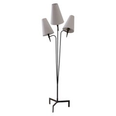 20th Century French Metal Tripod Floor Lamp