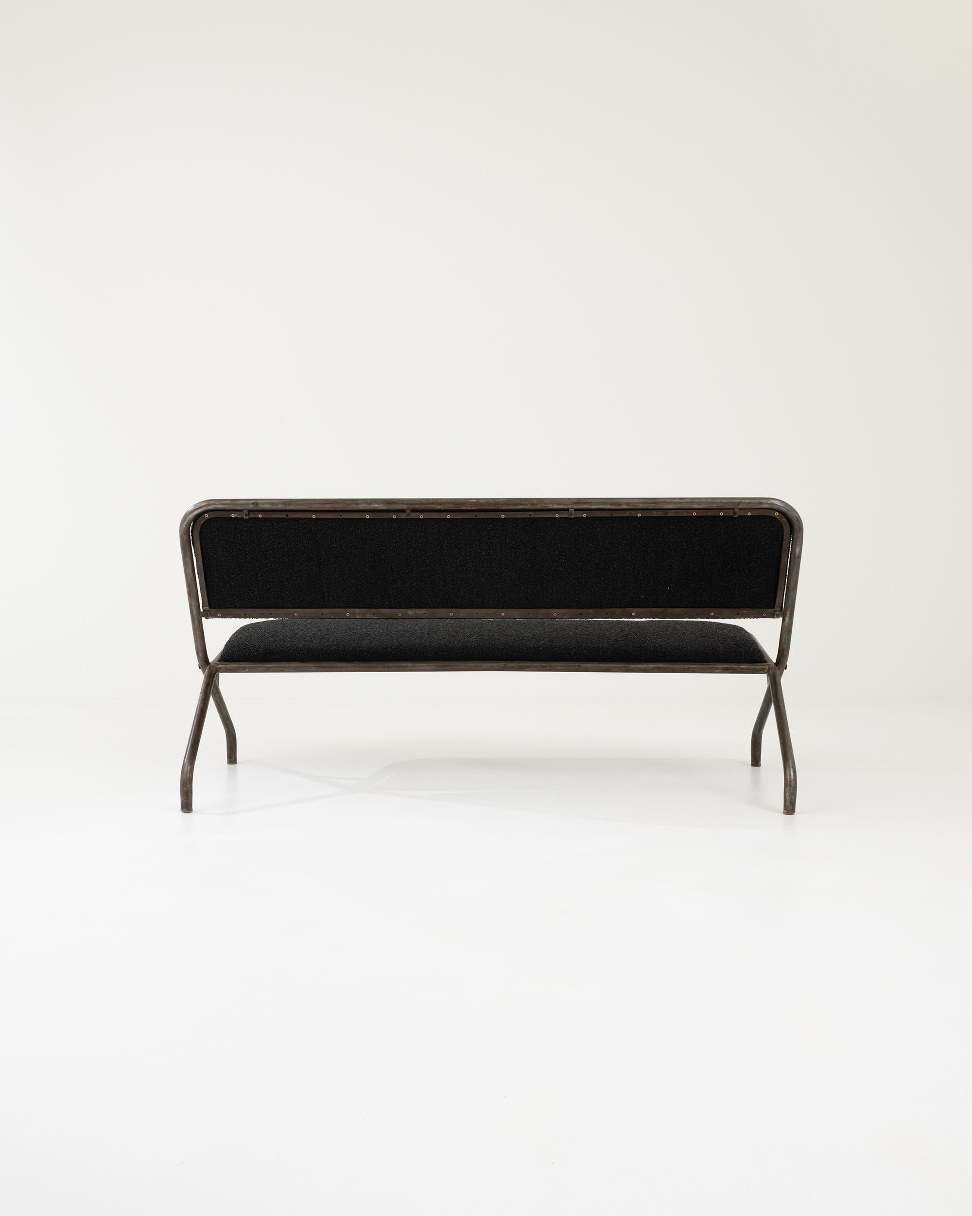 20th Century French Metal Upholstered Bench  1