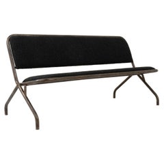 20th Century French Metal Upholstered Bench