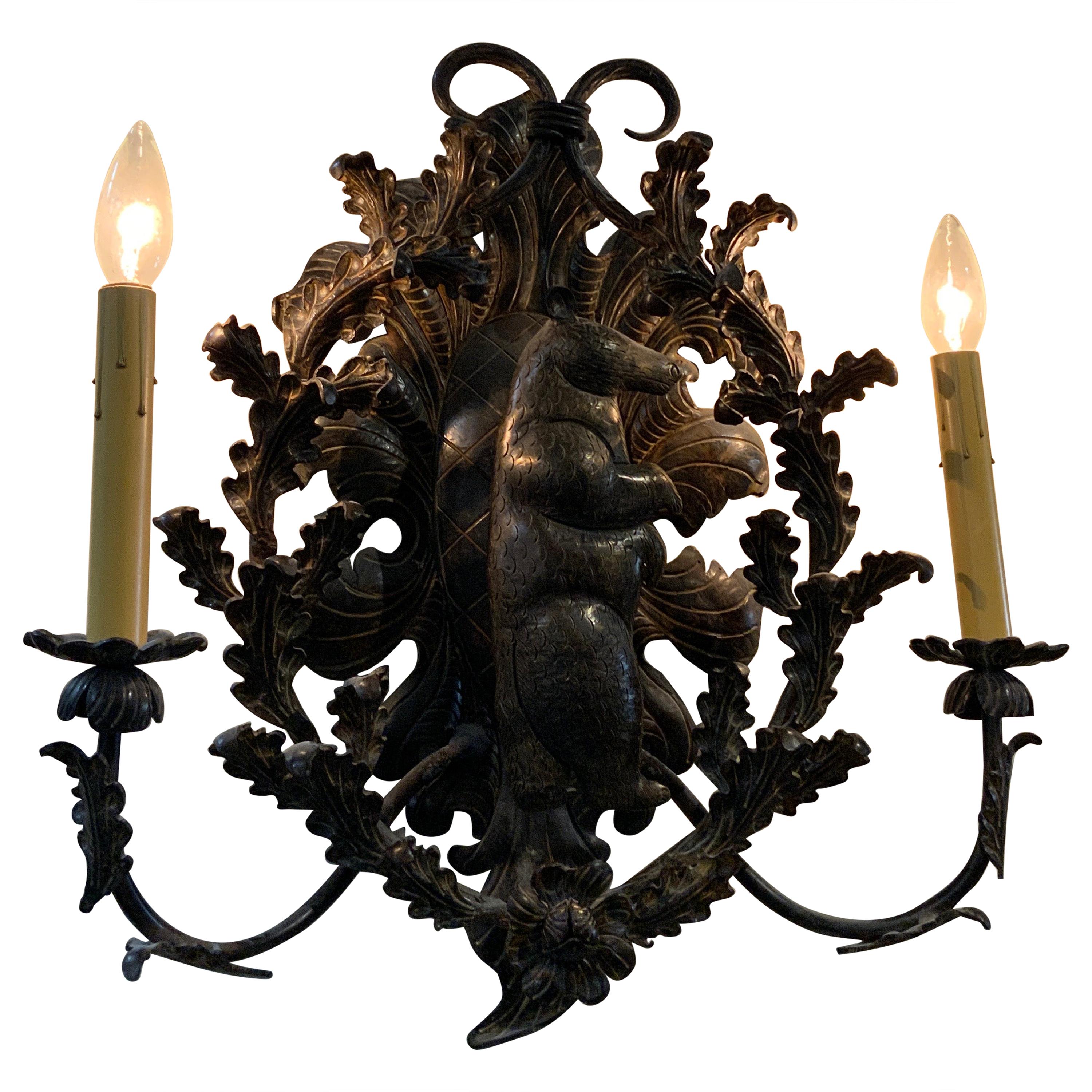 20th Century French Metal Wall Sconces