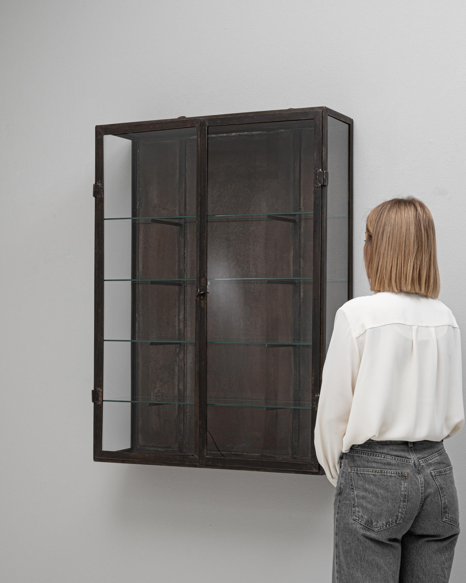 Französische Wandvitrine aus Metall des 20. im Angebot 5