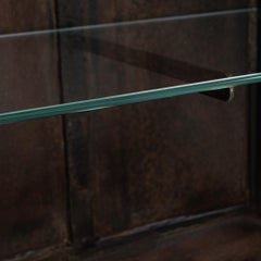 20th Century French Metal Wall Vitrine with Glass Shelves