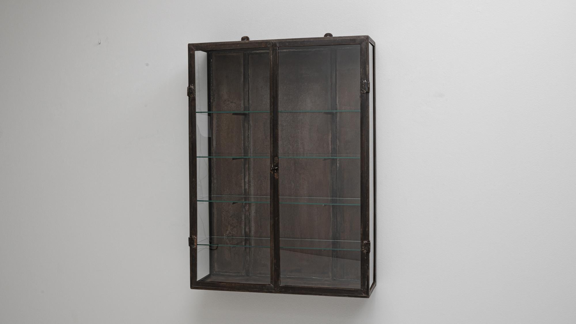 Französische Wandvitrine aus Metall des 20. im Angebot 1