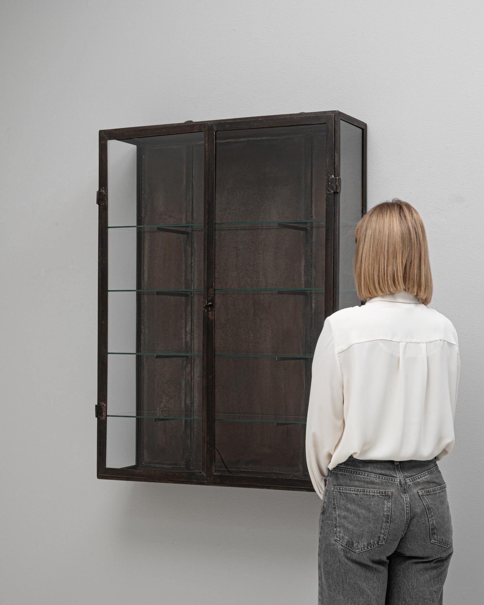 Französische Wandvitrine aus Metall des 20. im Angebot 3