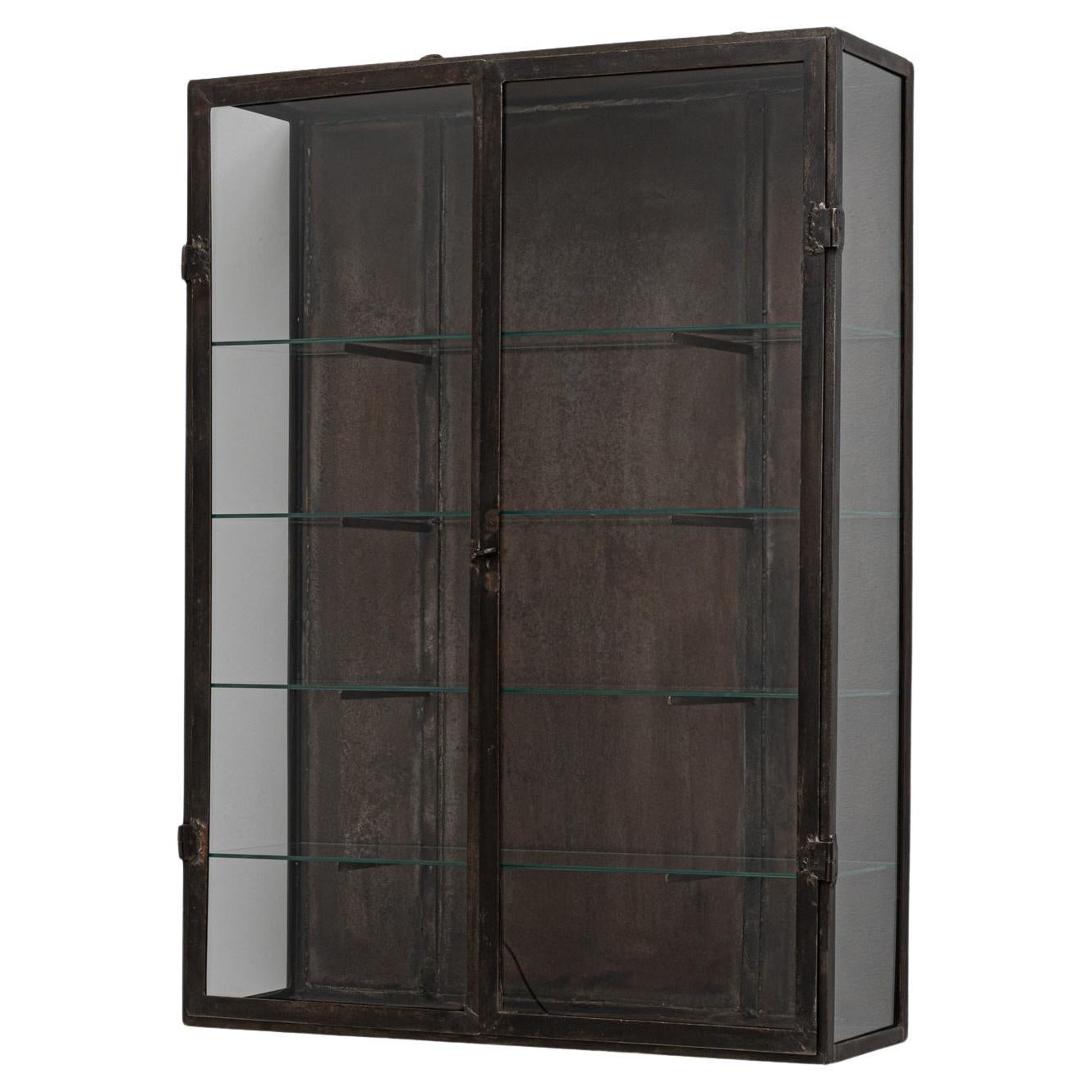 Vitrina de pared de metal francesa del siglo XX