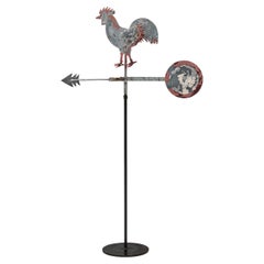 Veleta de metal francesa del siglo XX sobre soporte