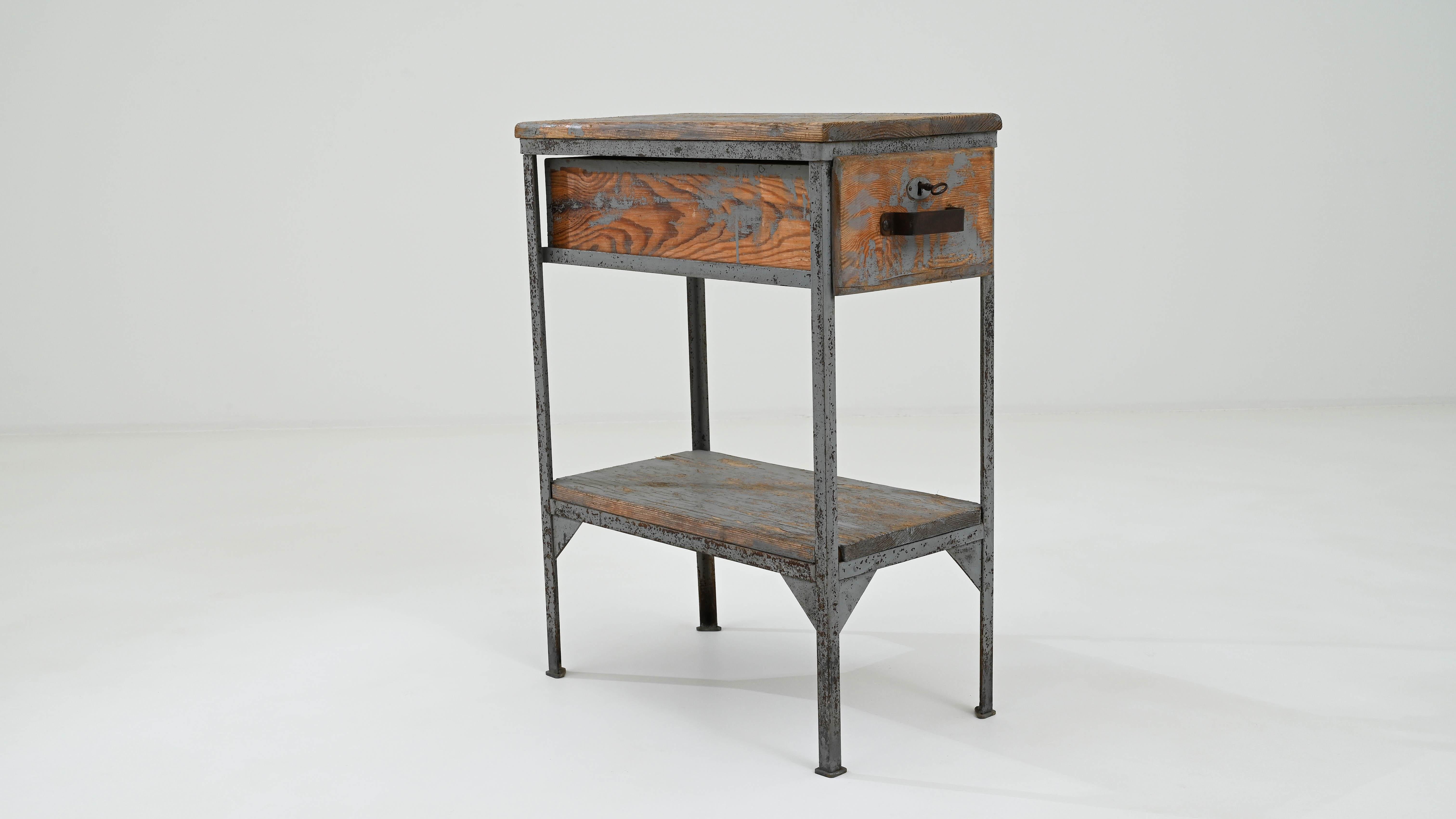 20th Century French Metal & Wood Work Table 8