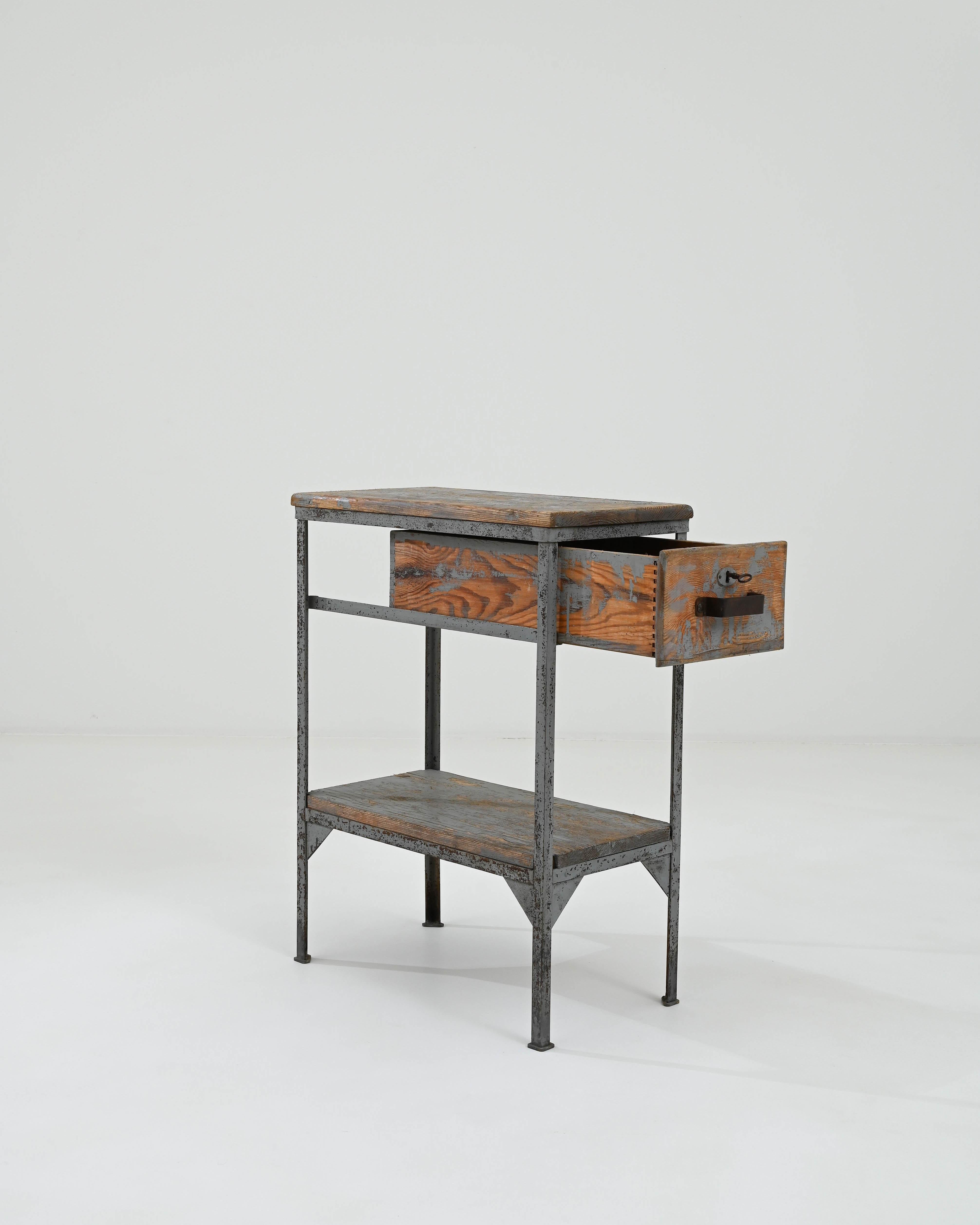 20th Century French Metal & Wood Work Table 2