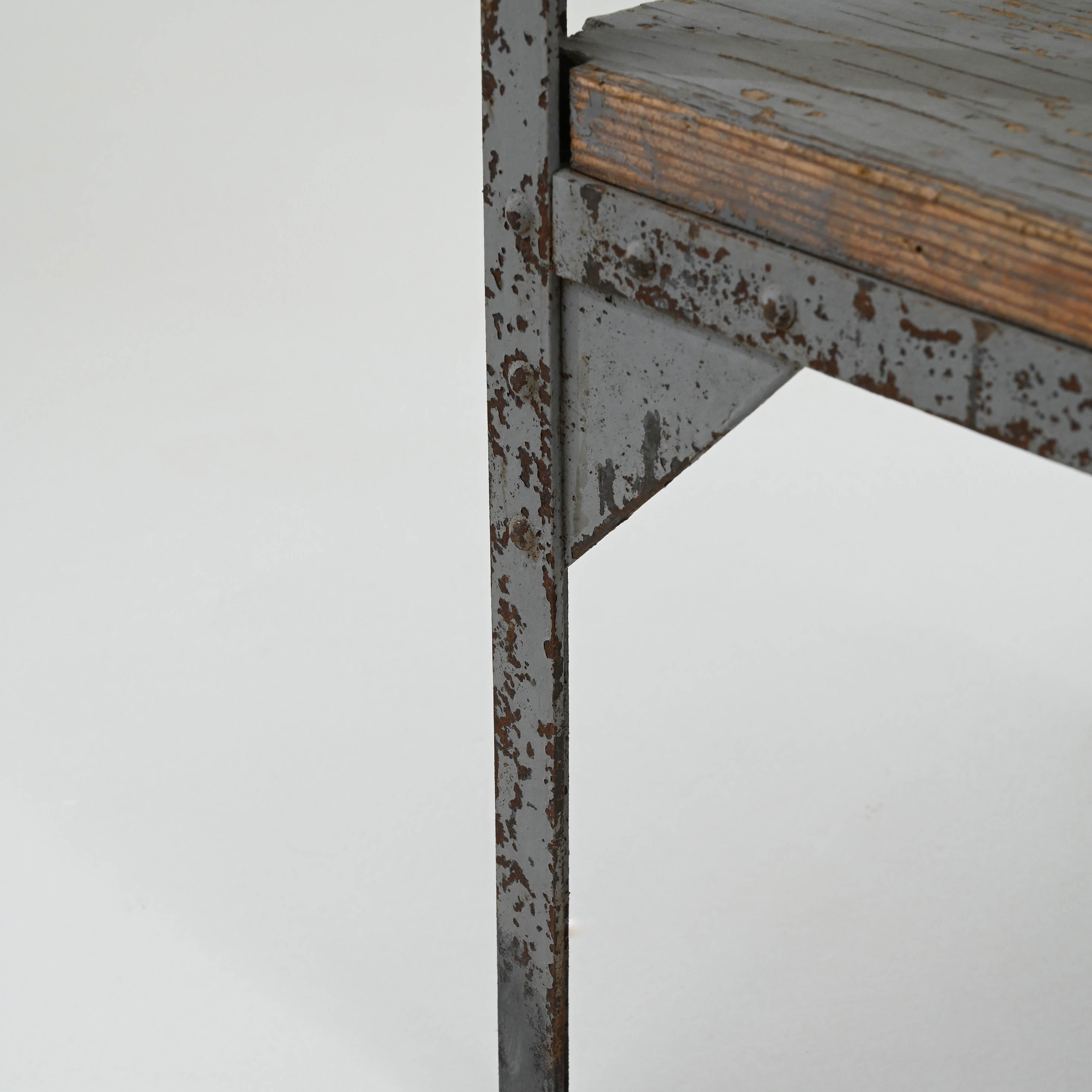 20th Century French Metal & Wood Work Table 6