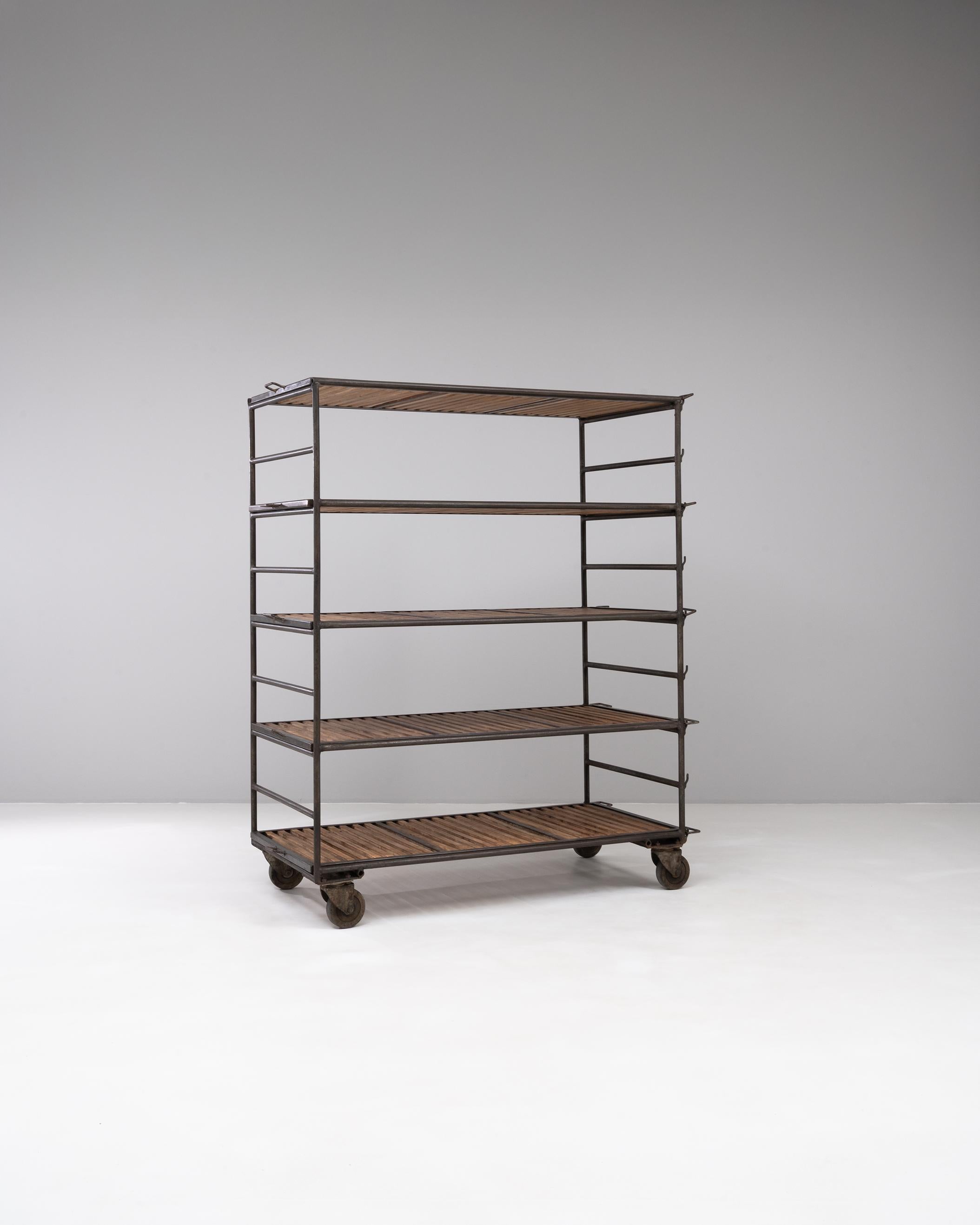 Metallo Carrello da forno francese del XX secolo in metallo e legno con ruote in vendita