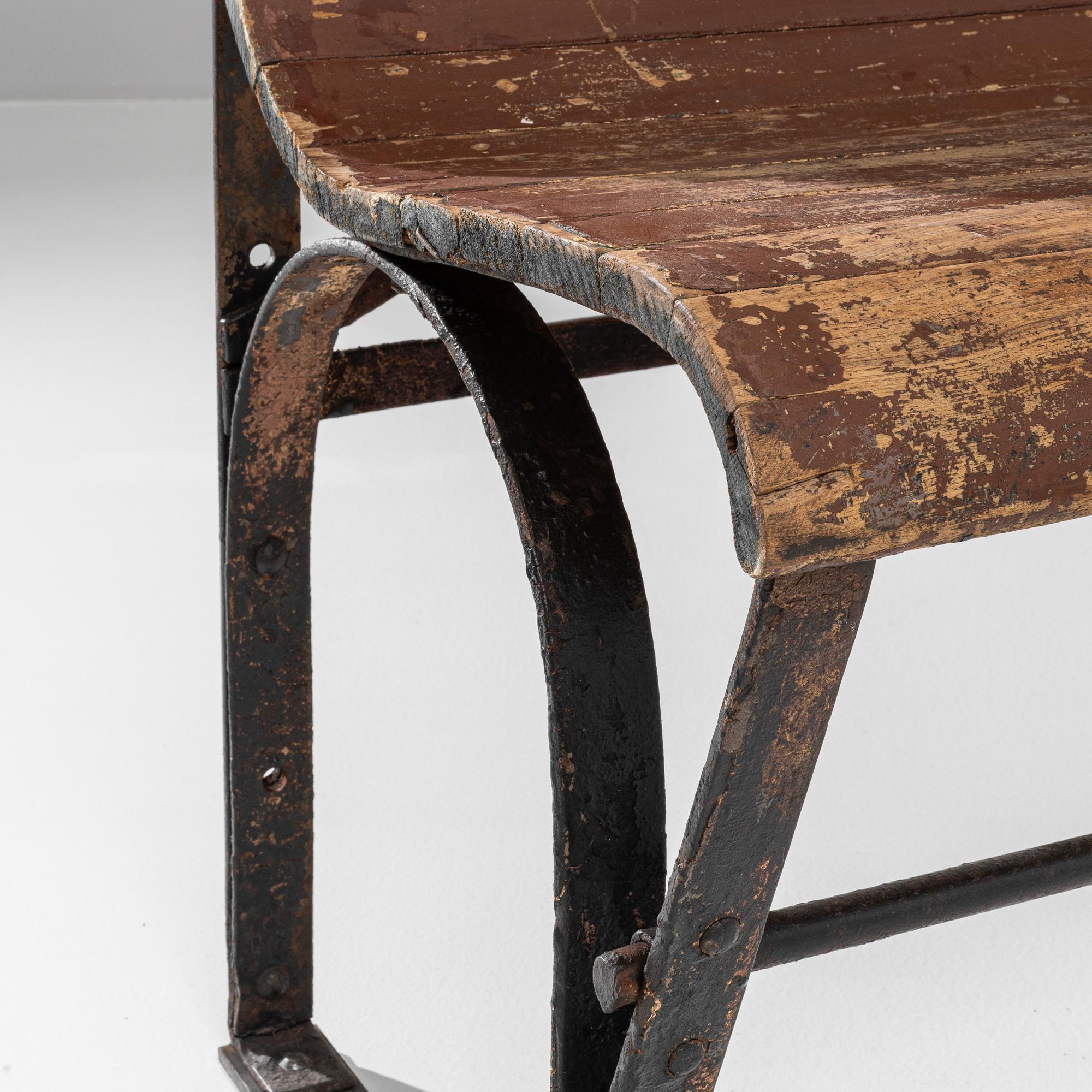 20th Century French Metal & Wooden Bench For Sale 7