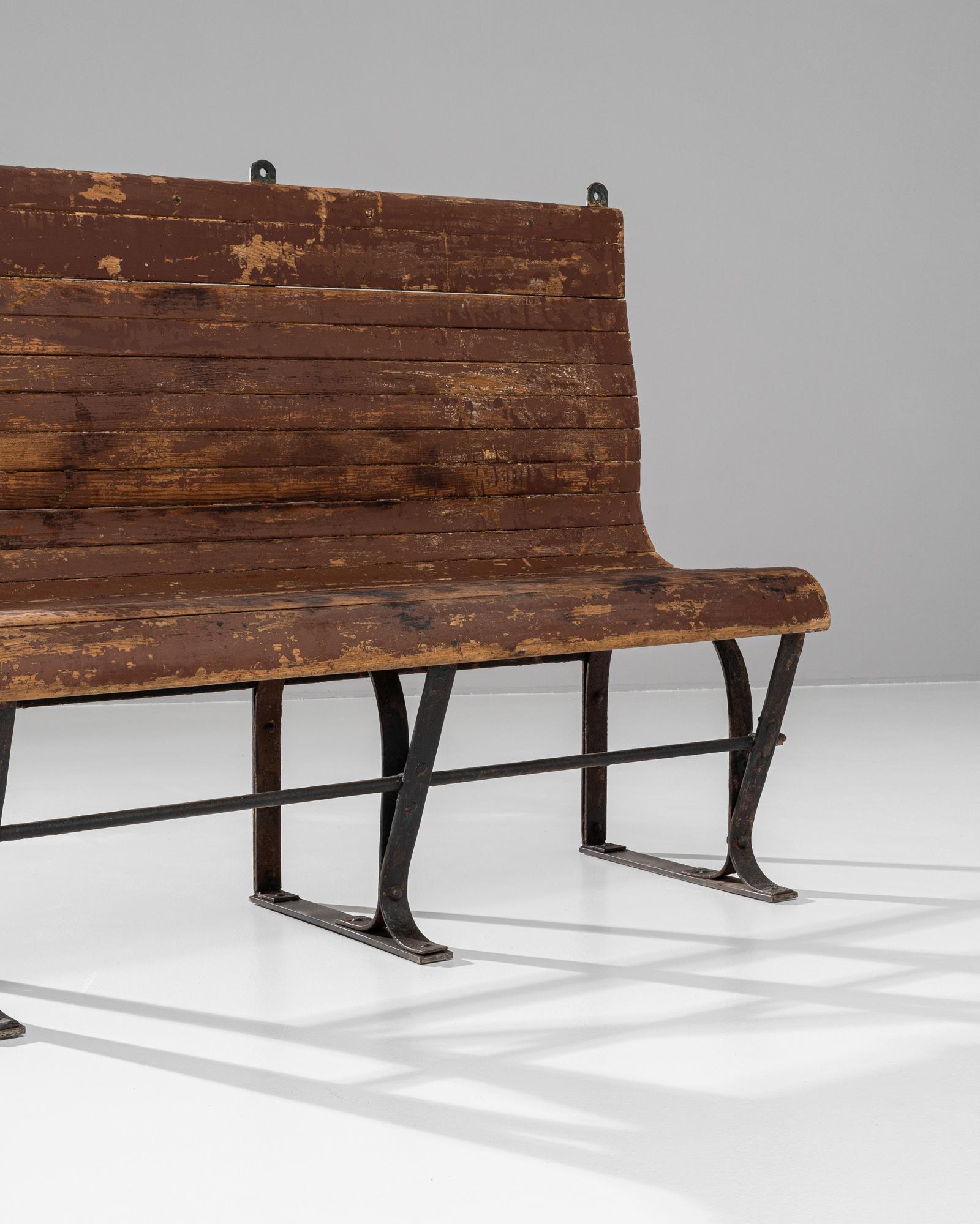20th Century French Metal & Wooden Bench For Sale 7
