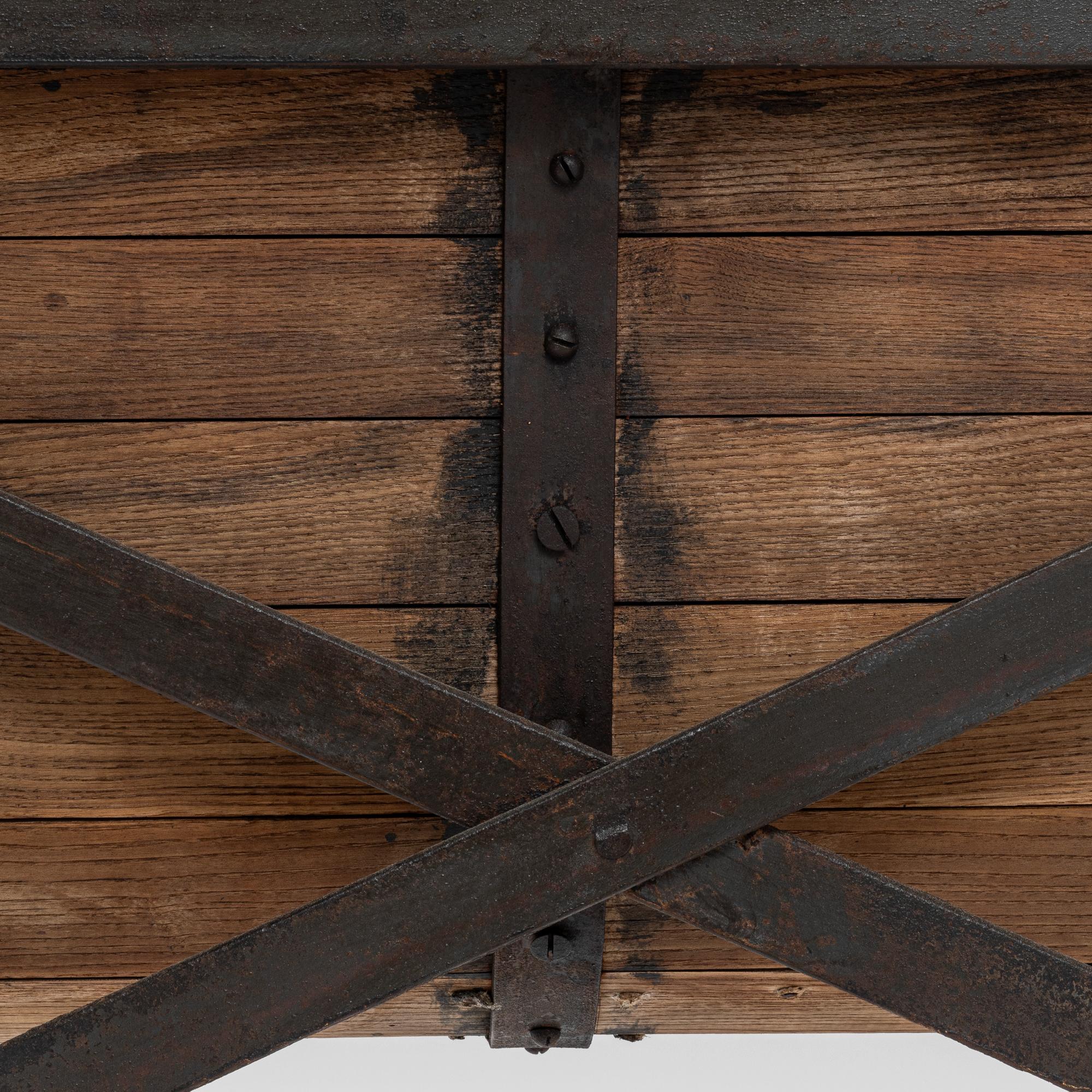 20th Century French Metal & Wooden Bench For Sale 8