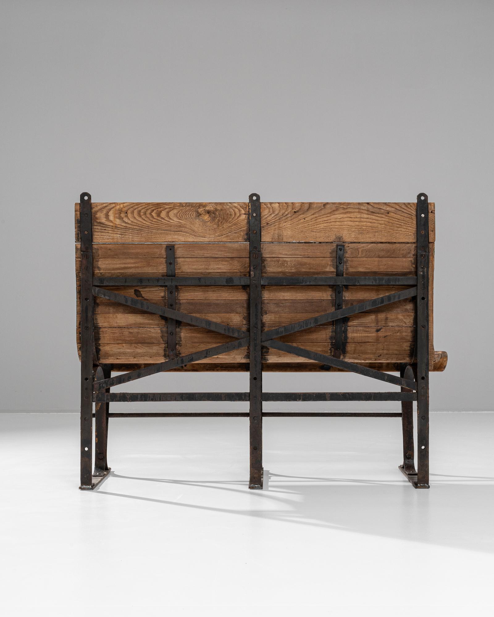 20th Century French Metal & Wooden Bench For Sale 8