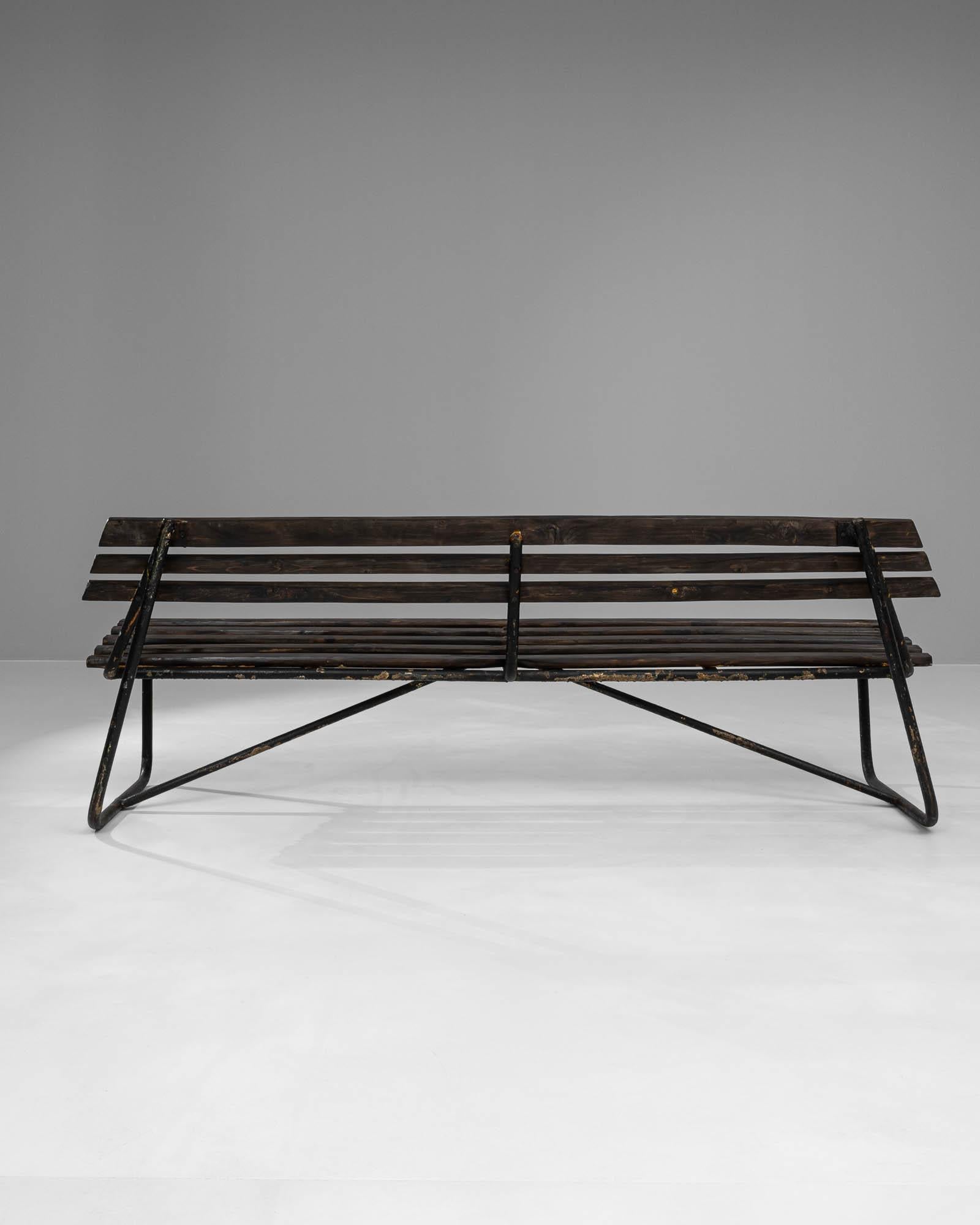 20th Century French Metal & Wooden Bench For Sale 9