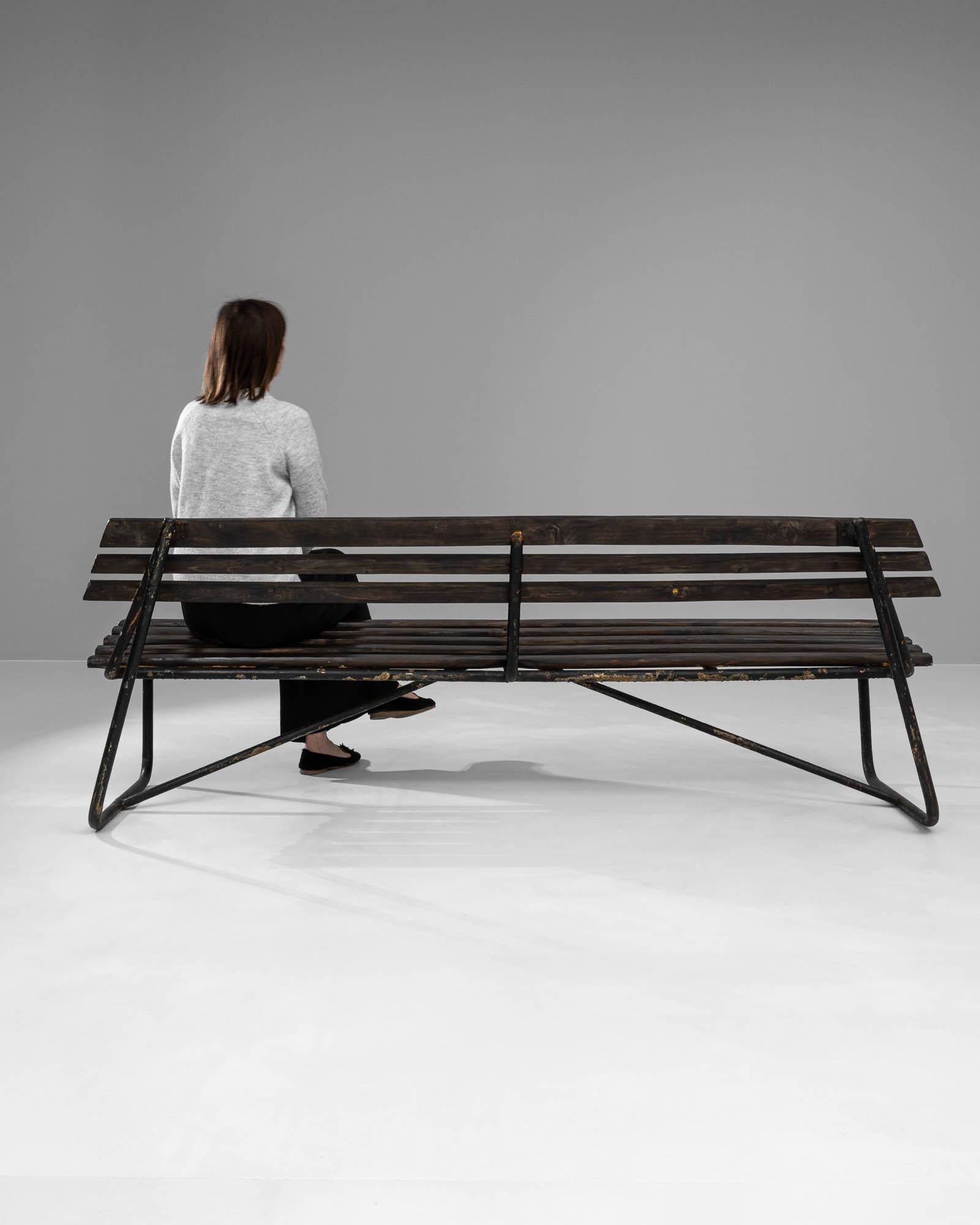 20th Century French Metal & Wooden Bench For Sale 10