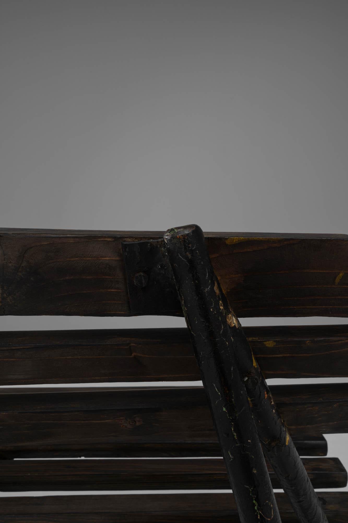 20th Century French Metal & Wooden Bench For Sale 11