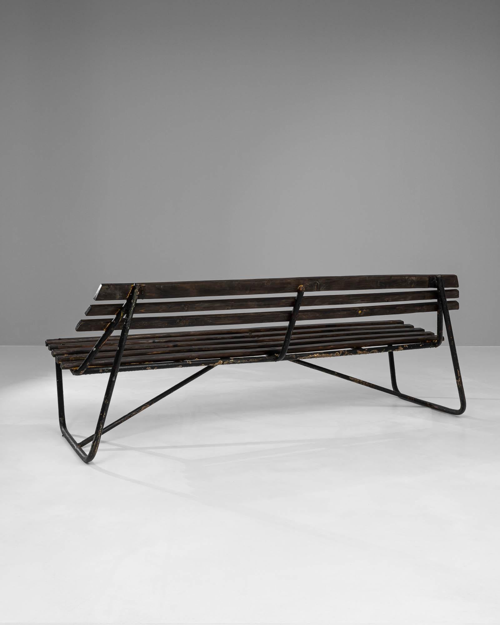 20th Century French Metal & Wooden Bench For Sale 13