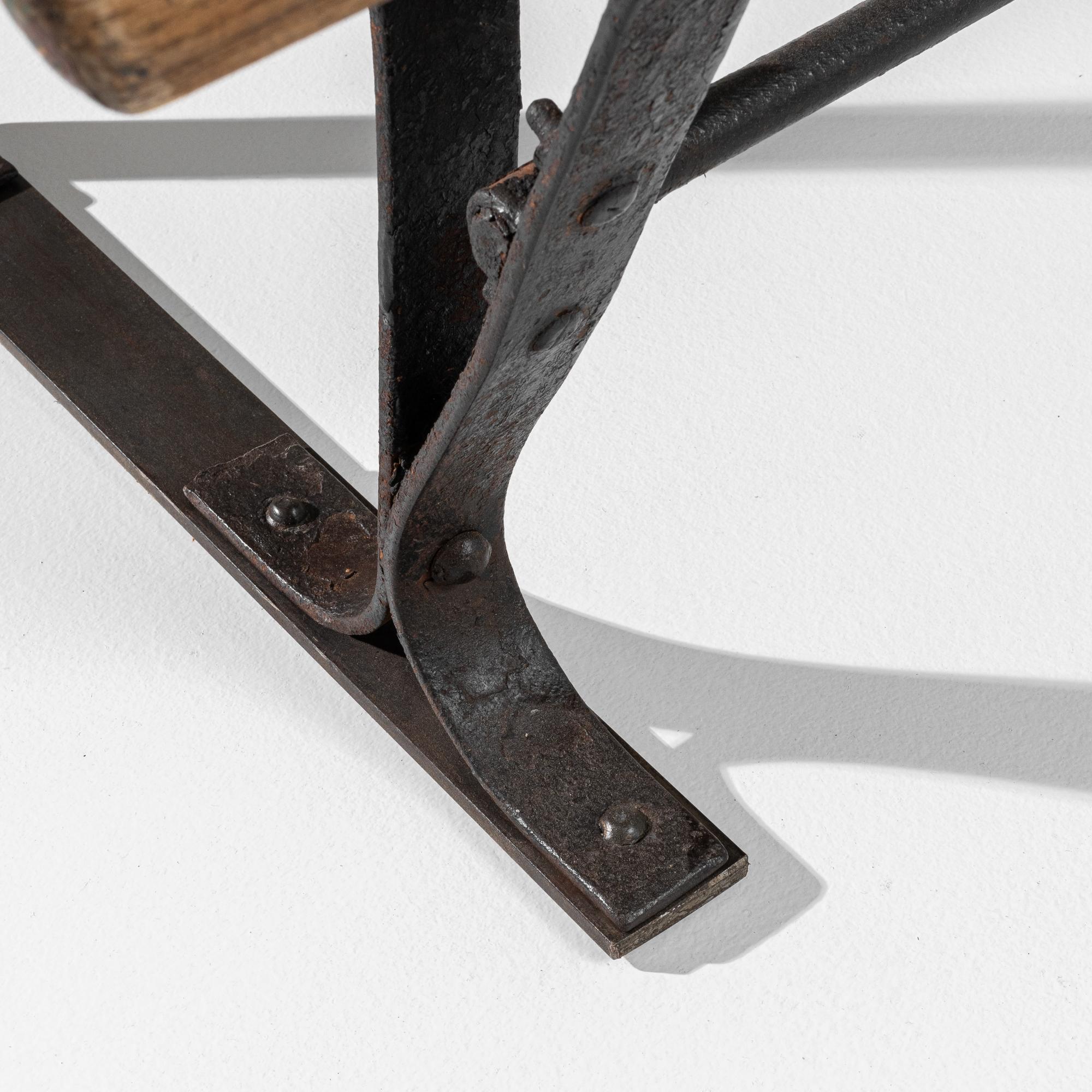 20th Century French Metal & Wooden Bench For Sale 1