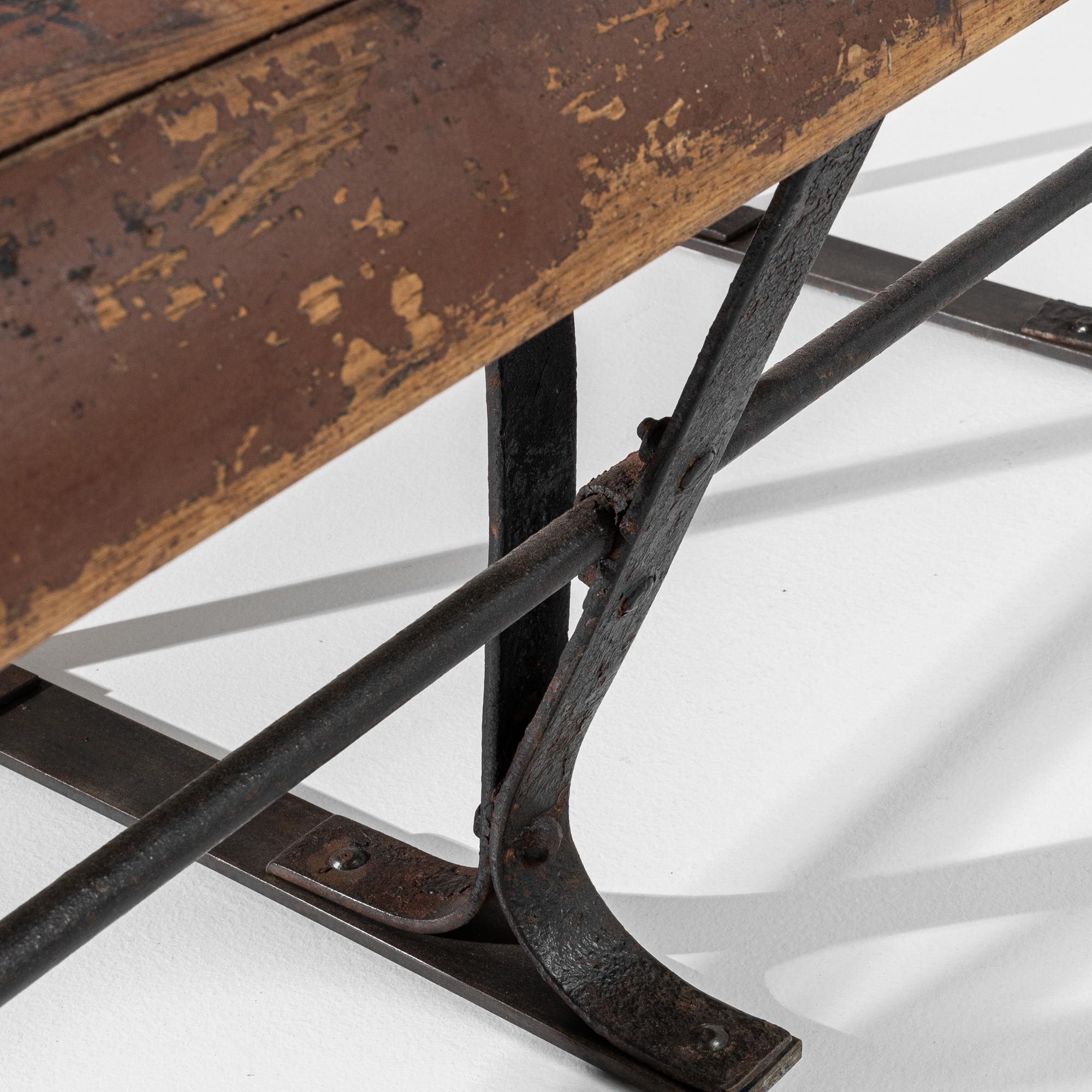 20th Century French Metal & Wooden Bench For Sale 2