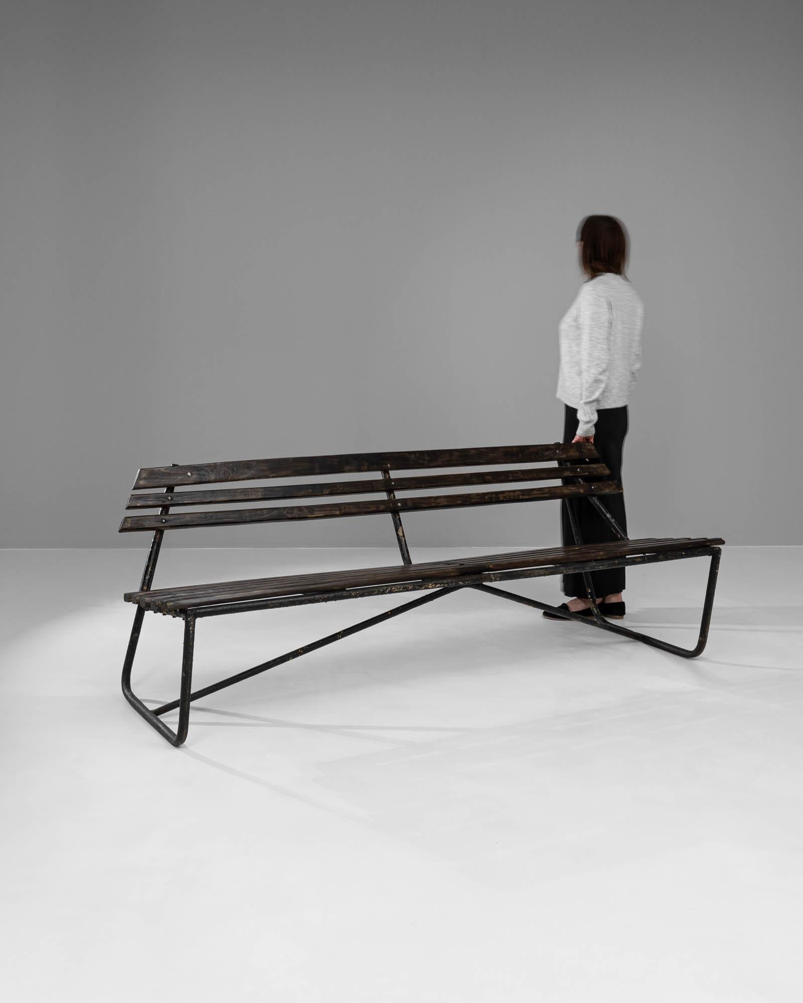 20th Century French Metal & Wooden Bench For Sale 3