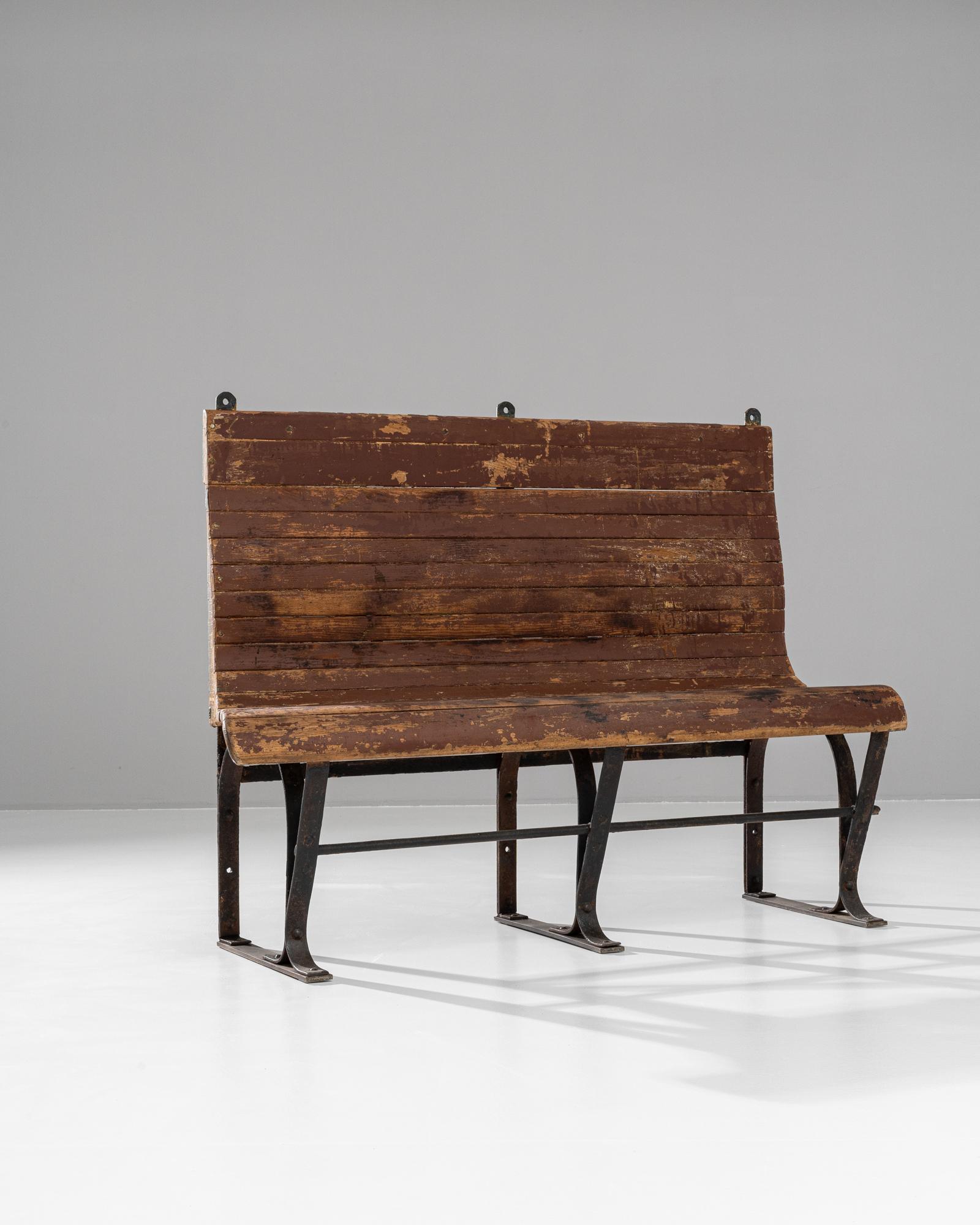 20th Century French Metal & Wooden Bench For Sale 5