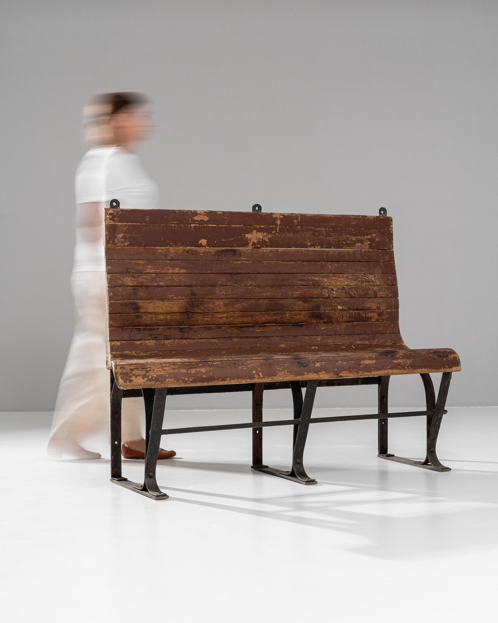 20th Century French Metal & Wooden Bench For Sale 6