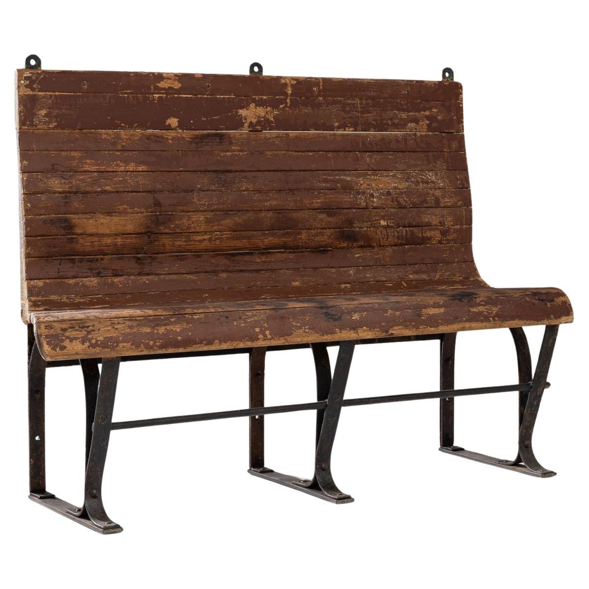 20th Century French Metal & Wooden Bench For Sale