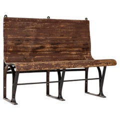 20th Century French Metal & Wooden Bench