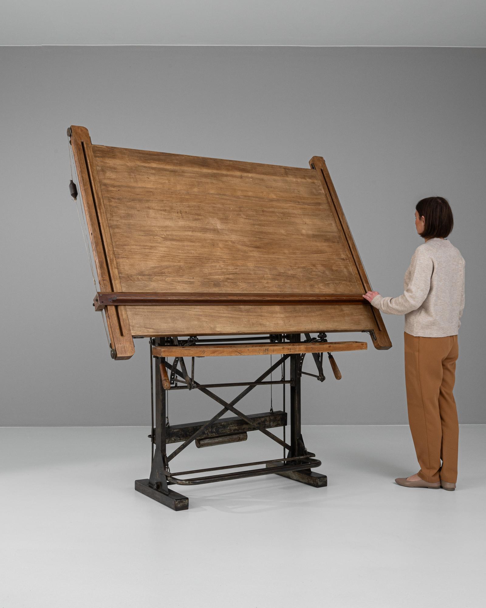 Table à dessin en métal et bois du 20ème siècle 2
