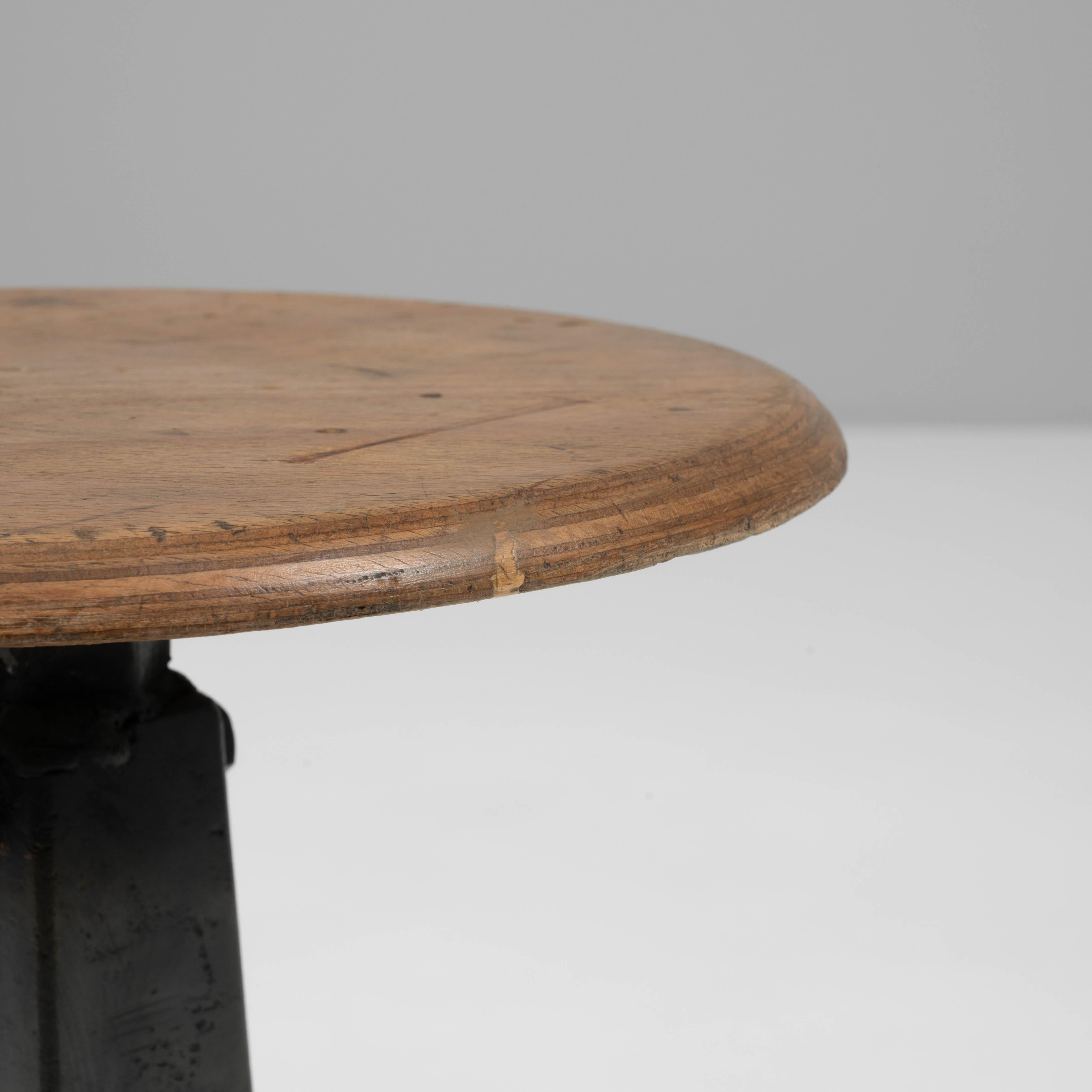 20th Century French Metal & Wooden Stool For Sale 5