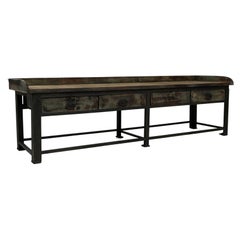 20th Century French Metal & Wooden Work Table