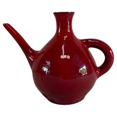 20th Century French Mid-Century Modern Red Ceramic Vase by Jean de Lespinasse