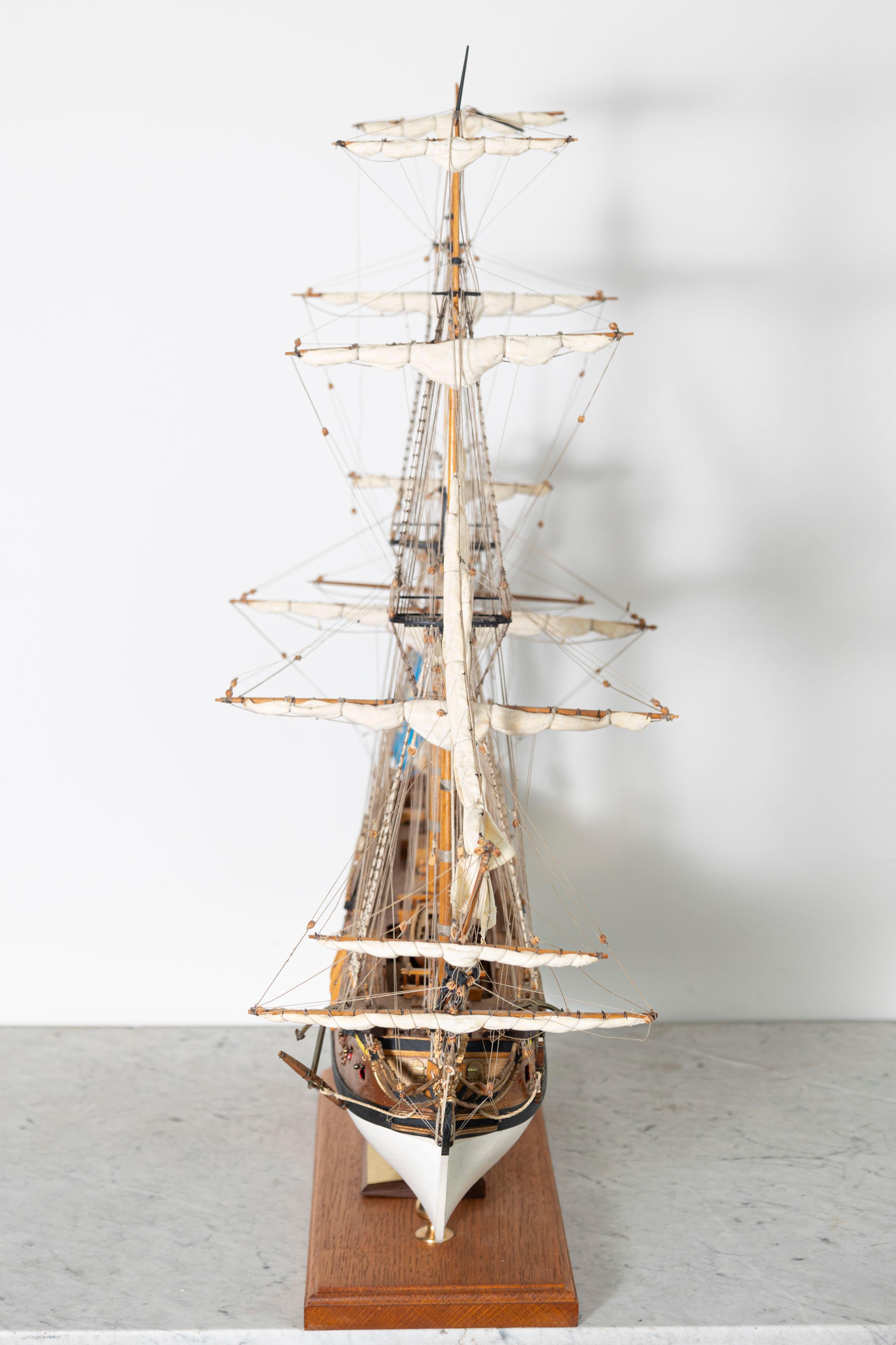Metal 20th Century French Model Boat For Sale