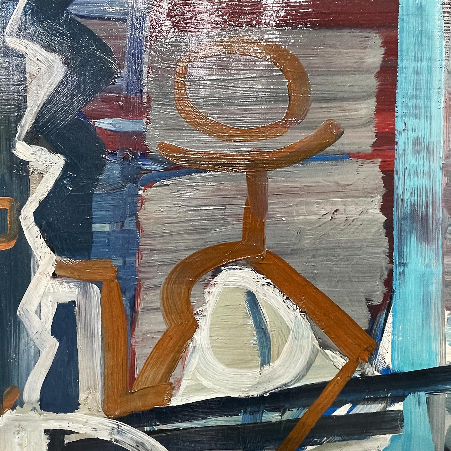 Francese Pittura a olio astratta d'epoca del XX secolo di Christiane Bastide in vendita