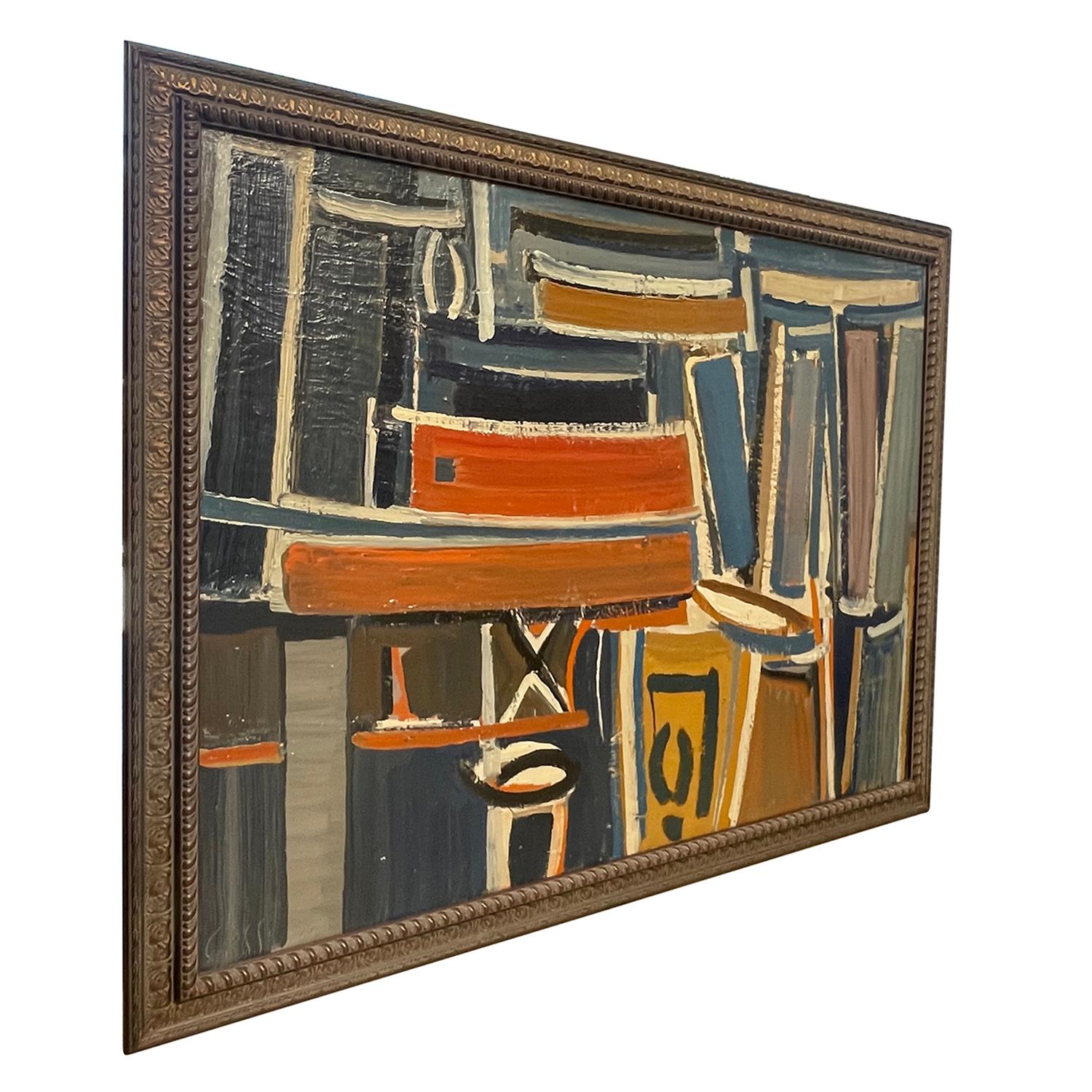 Cuadro abstracto al óleo sobre lienzo de mediados de siglo, pintado por Daniel Clesse, en buen estado. Cantado en la parte inferior izquierda. Desgaste propio de la edad y el uso. Fechado en 1969, París, Francia.

Sin el marco 38,5