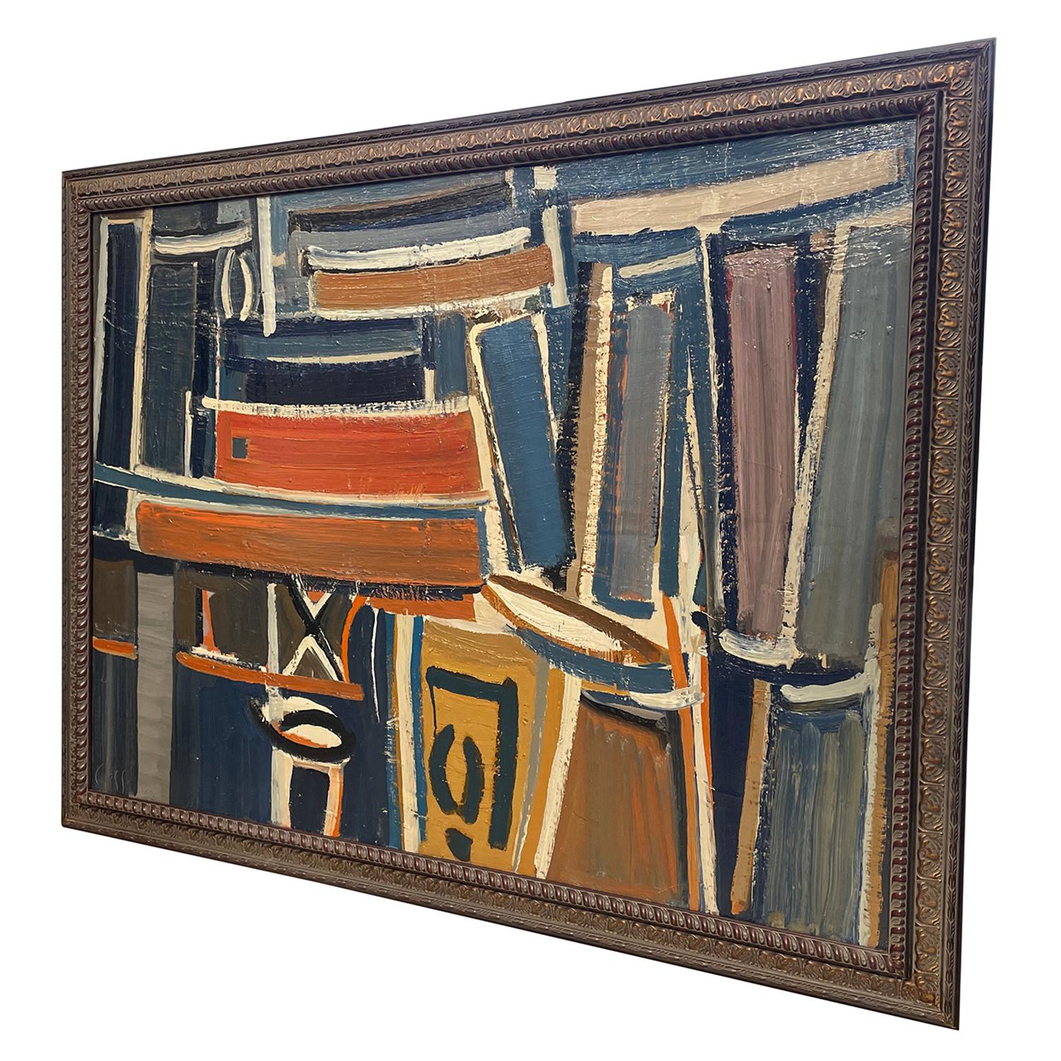 Interior moderno francés del siglo XX Pintura al óleo sobre lienzo de Daniel Clesse Moderno de mediados de siglo en venta