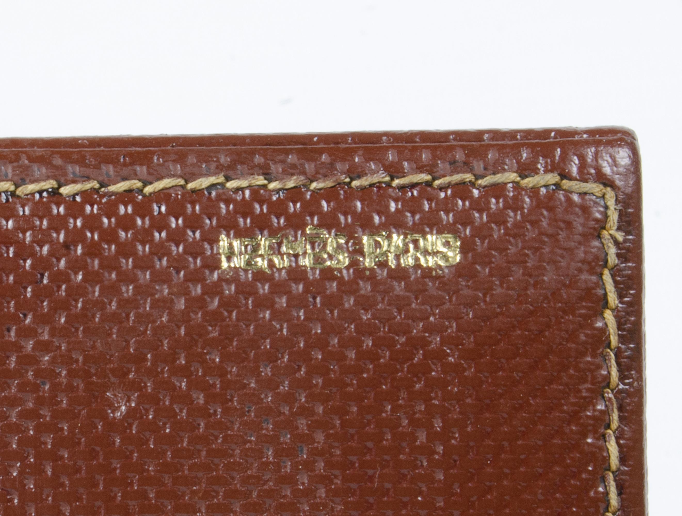 20th Century French Modern Leather Makeup/Vanity Wallet with Mirror by Hermès For Sale 4