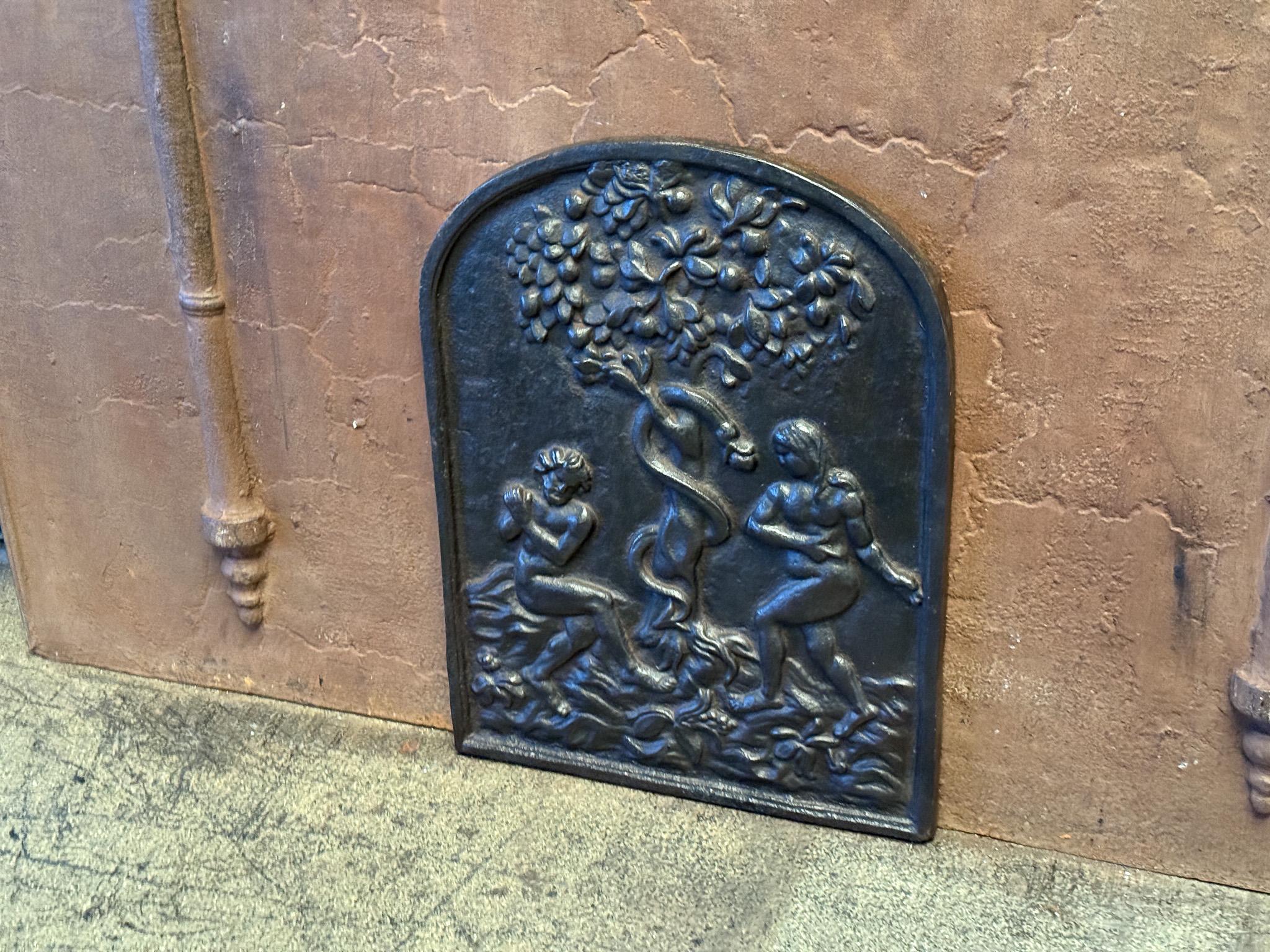 Iron 20th Century French Modernist 'Adam and Eve' Fireback For Sale