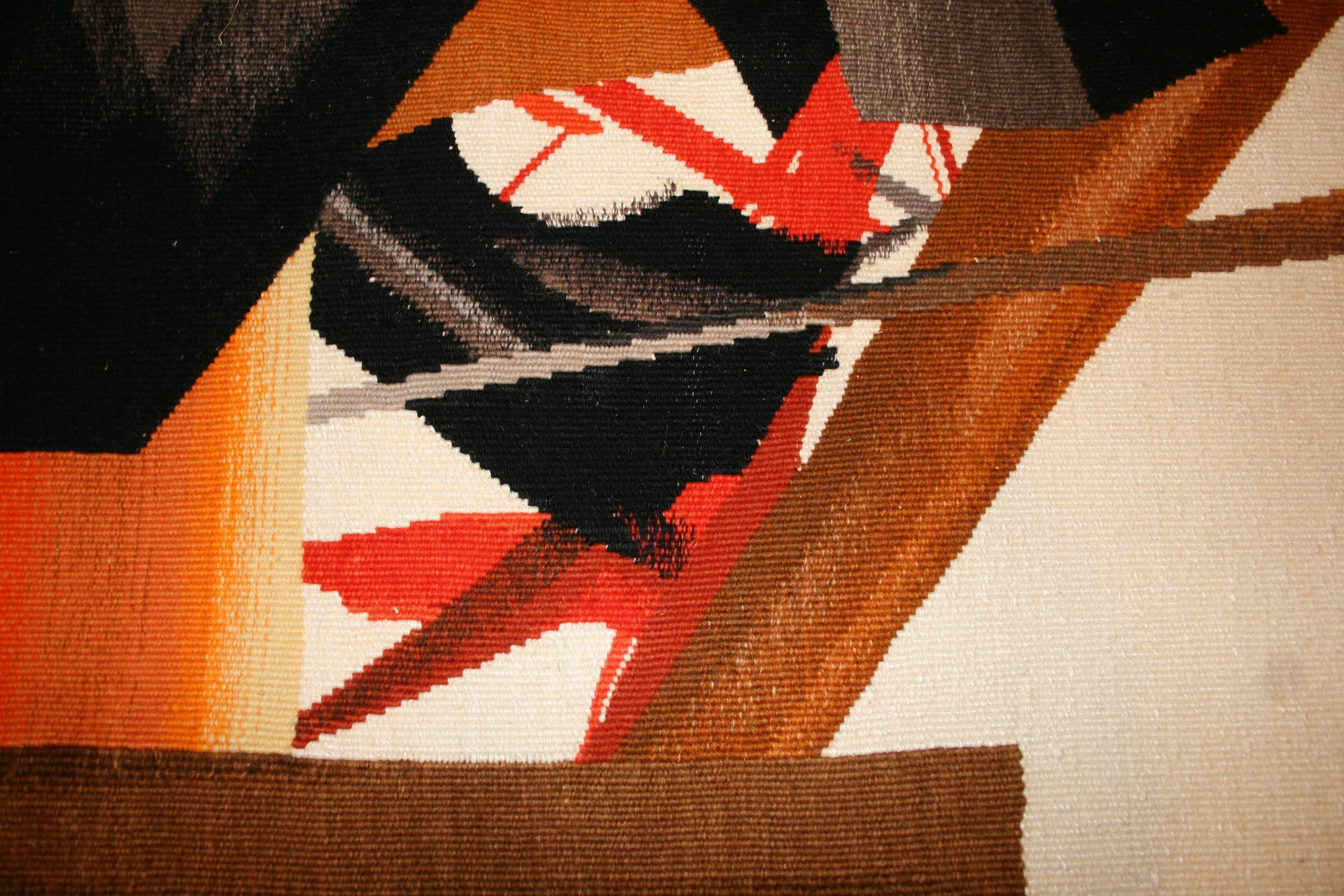 Wool 20th Century French Modernist Aubusson Tapestry by Jean-René Sautour-Gaillard For Sale