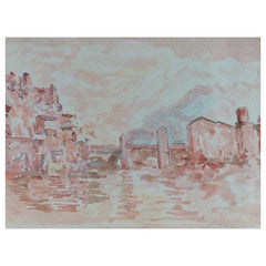 Französisches kubistisches Gemälde des 20. Jahrhunderts, Französische Flussstadt