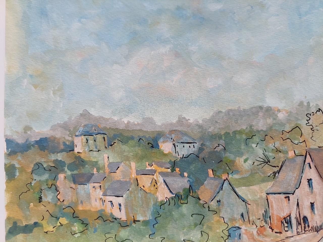 Other 20th Century French Modernist Cubist Painting Labbe, a French Village