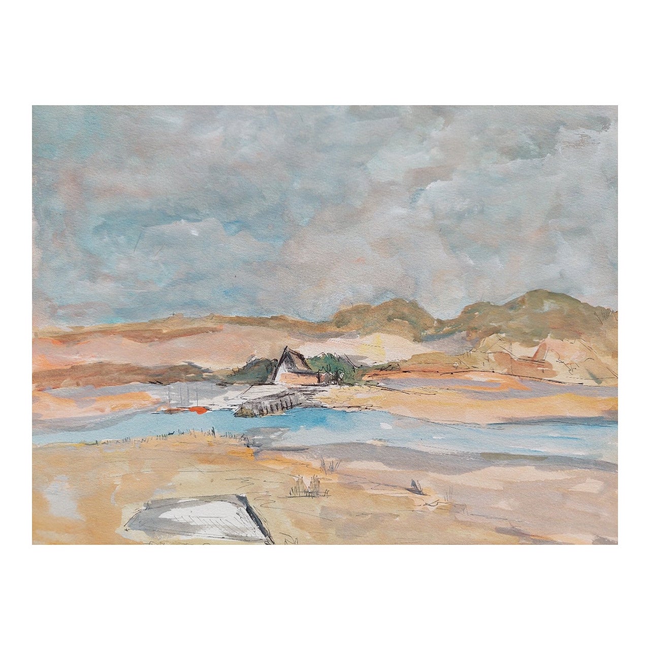 Labbe de peinture cubiste moderniste française du 20ème siècle, paysage côtier