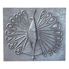 20th Century French Modernist 'Peacock' Fireback
