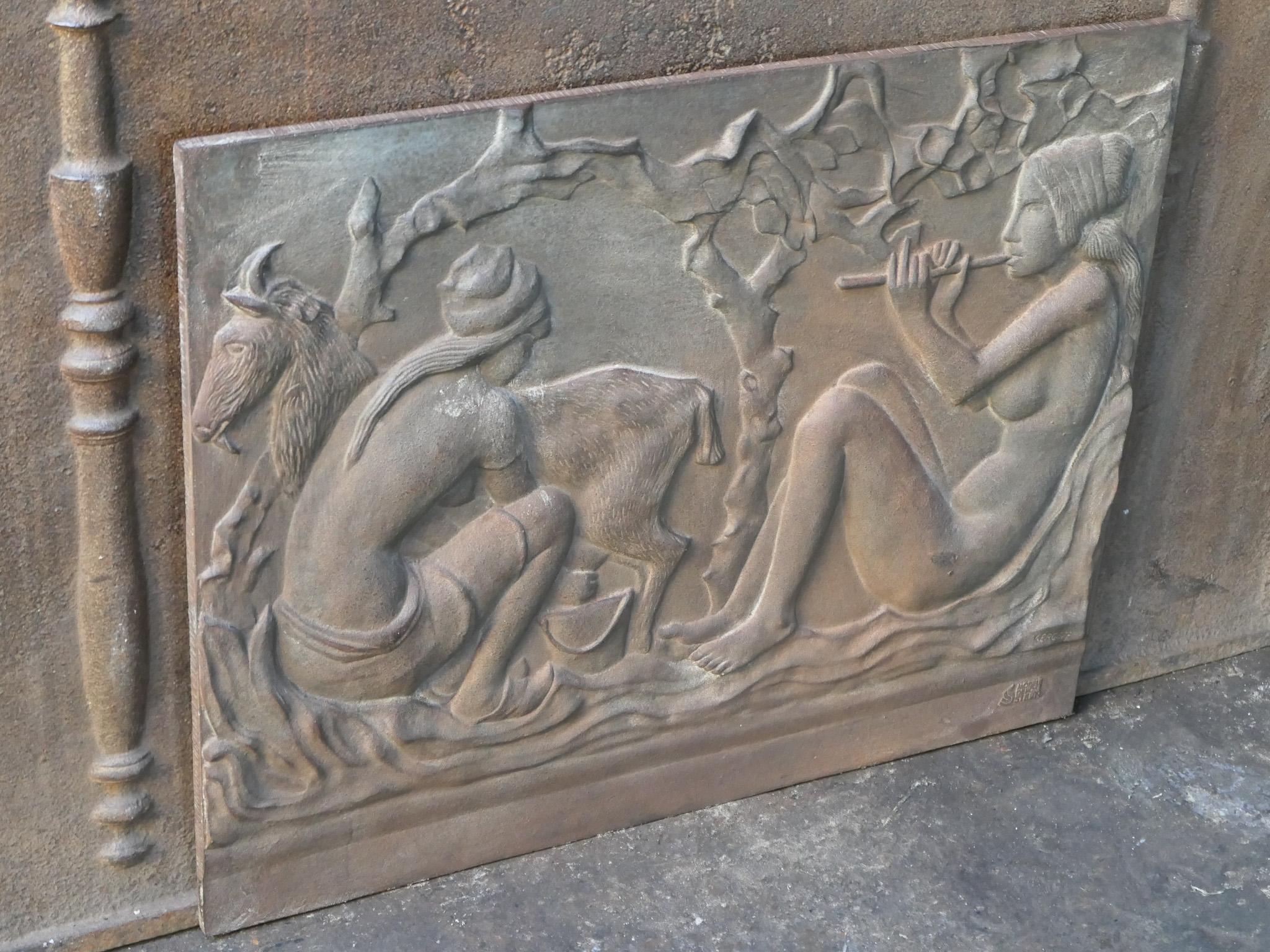 20th Century French Modernist 'Rural Scene' Fireback / Backsplash For Sale 2