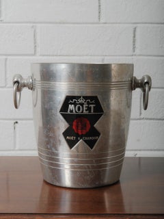 20th Century French Moët & Chandon Aluminum Champagne Bucket with Ring Handles