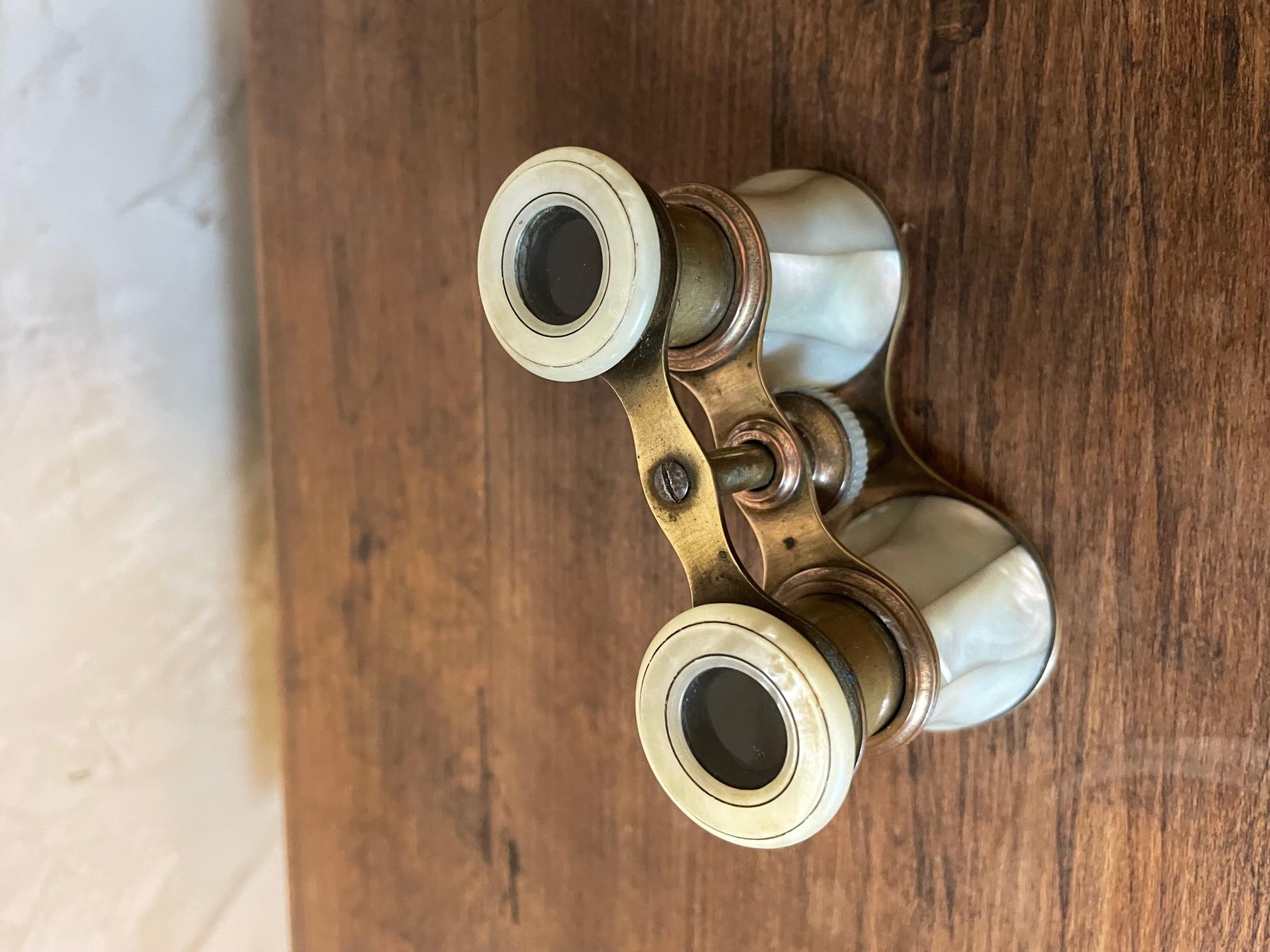 20th Century French Mother-of-pearl and Brass Opera Binoculars 3