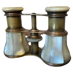 20th Century French Mother-of-pearl and Brass Opera Binoculars