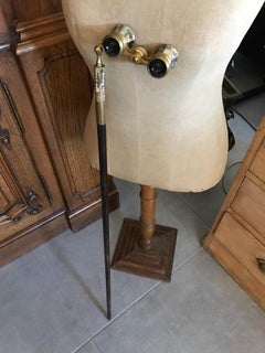 20th century French Mother of Pearl and Brass Opera Glass Stick
