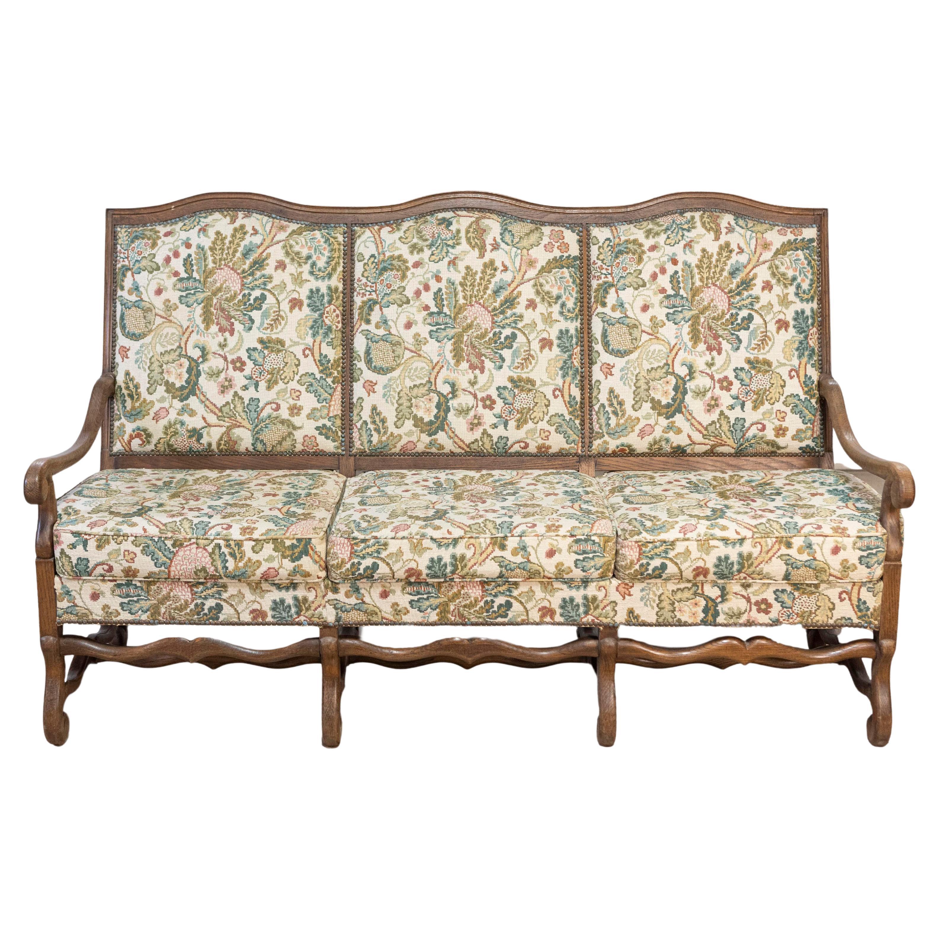 20th Century French Mutton Leg Walnut Sofa